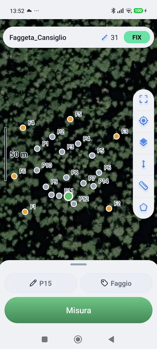 Il rilievo con il tema chiaro, sulla foto satellitare